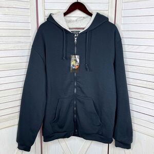 Forecast Hoodie Jacket Mens Large Blue Fleece Sherpa Lined Full Zip Knit Pocket